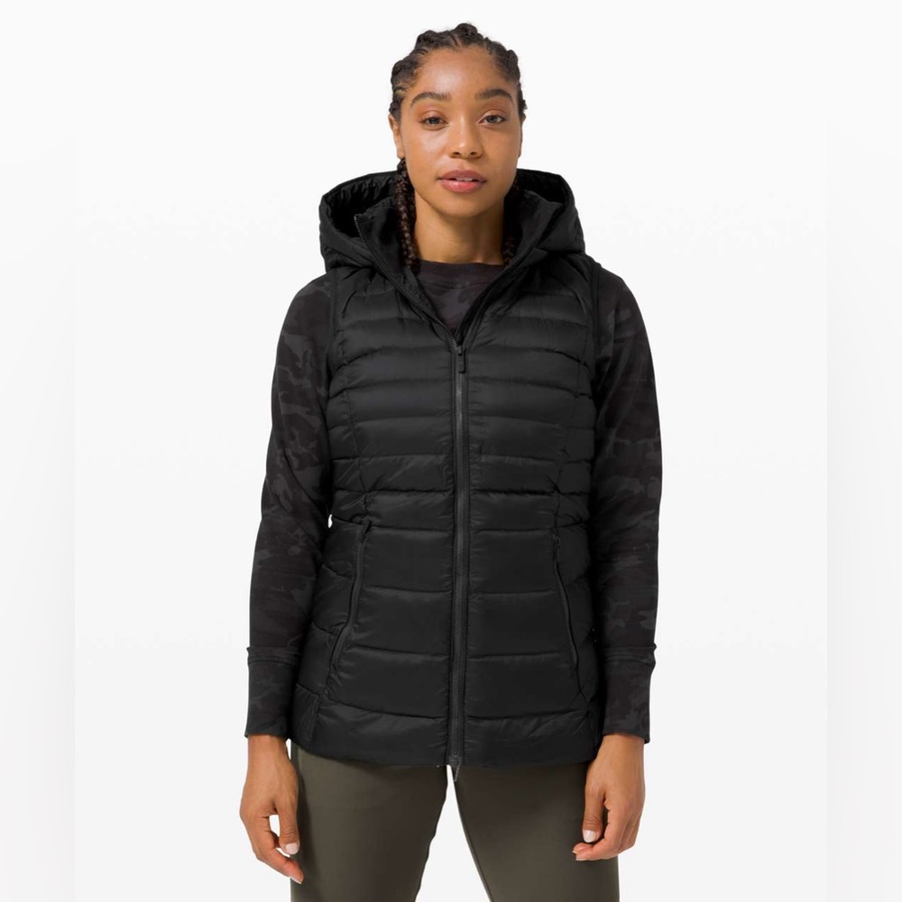 NWT - Lululemon Brave the Cold Vest - Black - Removable Hood - Size 6